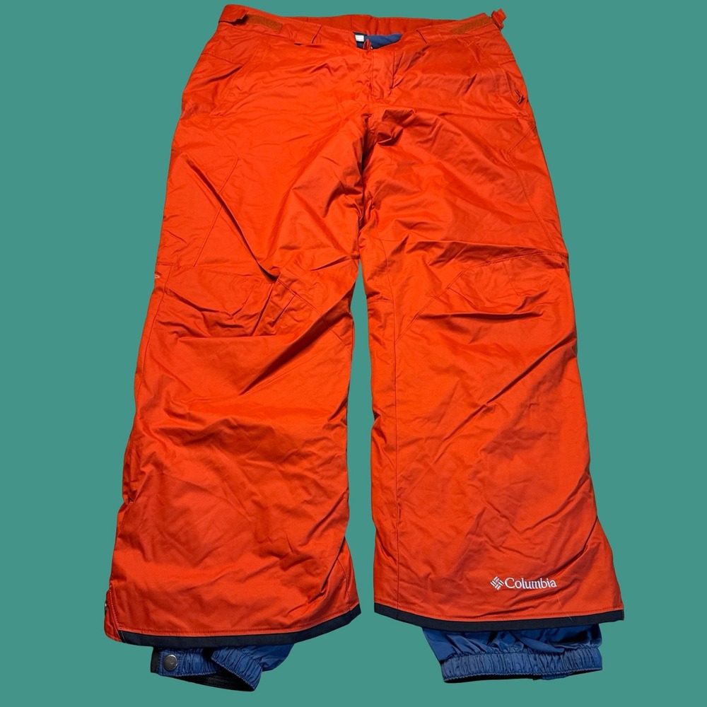 Columbia Snow Pants Large Short Red Insulated Ski Snowboard Wide Leg Outdoor